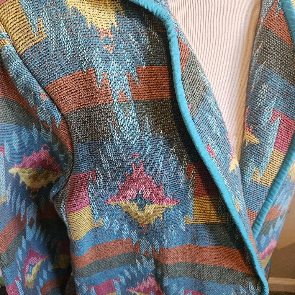 Vintage Bedford Fair Womens Sourhwestern Tapesty Blazer Size XL - Picture 9 of 13